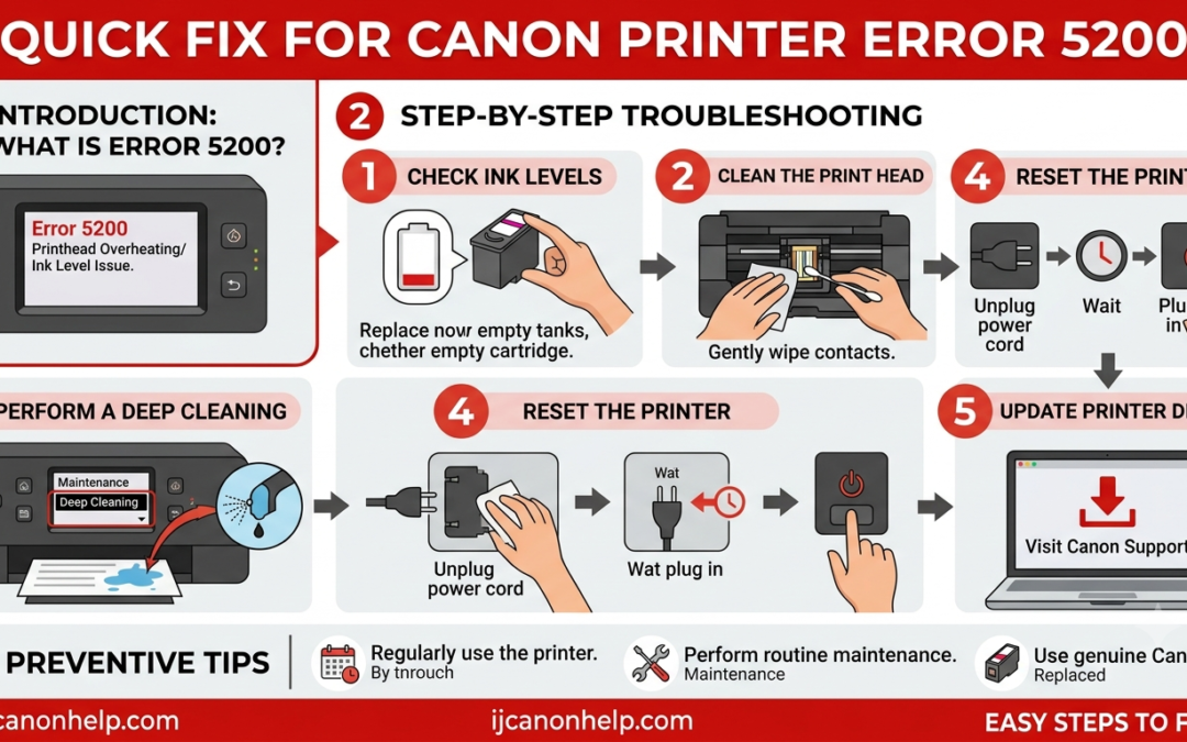 Quick Fix for Canon Printer Error 5200 | Easy Steps