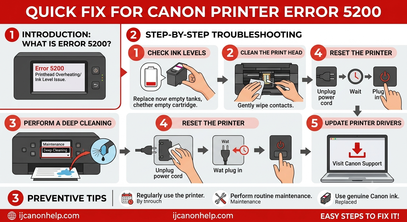 Quick Fix for Canon Printer Error 5200 Easy Steps