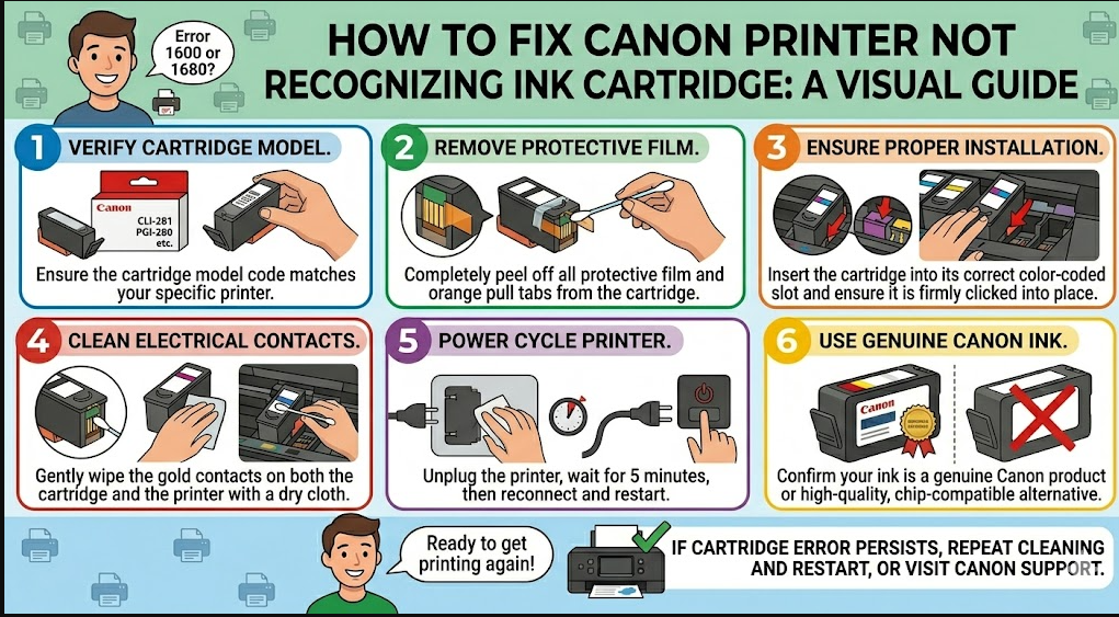 Why Is My Canon Printer Not Recognizing Ink Cartridge?
