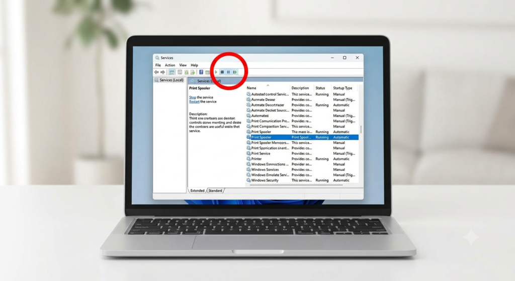 The Services Manager Window